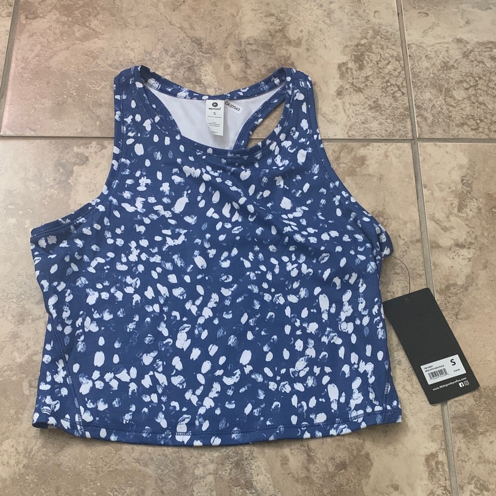 90 Degree By Reflex Sodalite Blue and White Tank Top crop yoga gym comfy